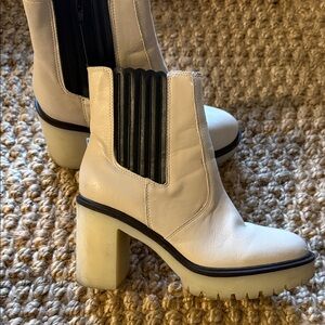 Elegant Cream Heeled Boots